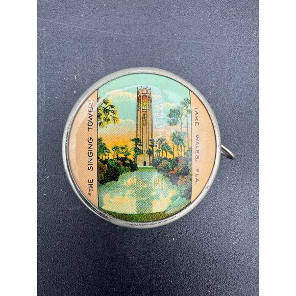 1930's Singing Tower Lake Wales Florida Celluloid Tape Measure-Germany - Picture 9 of 9
